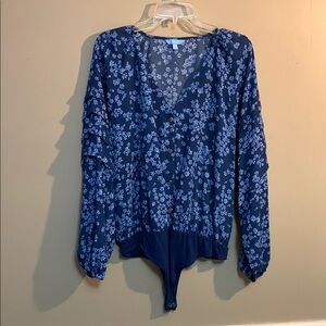 Draper James RSVP Woman’s 3/4 Sleeve Bodysuit CL Floral Coquette Cottage Core